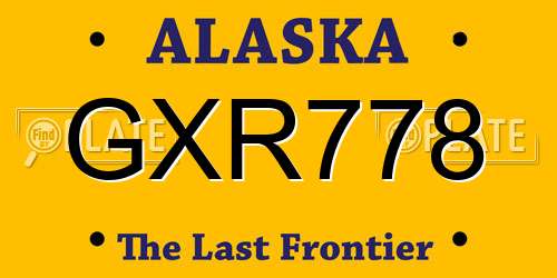 GXR778 Alaska License Plate