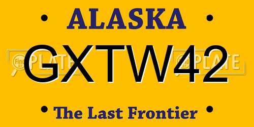 GXTW42 Alaska License Plate