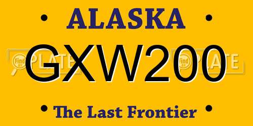 GXW200 Alaska License Plate