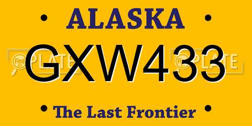 GXW433 Alaska License Plate