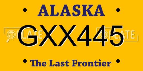 GXX445 Alaska License Plate