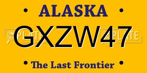 GXZW47 Alaska License Plate
