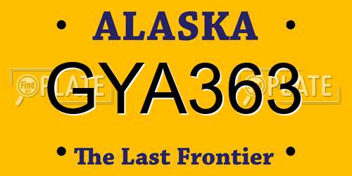 GYA363 Alaska License Plate