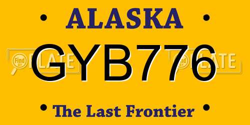 GYB776 Alaska License Plate