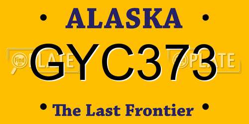 GYC373 Alaska License Plate