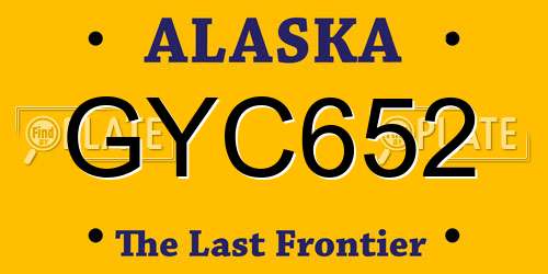 GYC652 Alaska License Plate