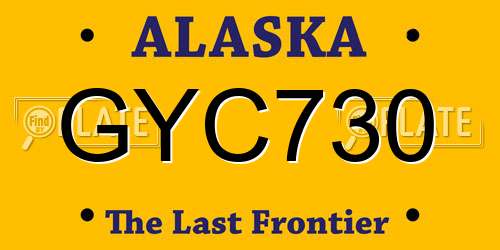 GYC730 Alaska License Plate