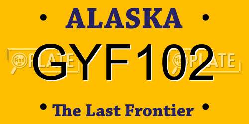 GYF102 Alaska License Plate
