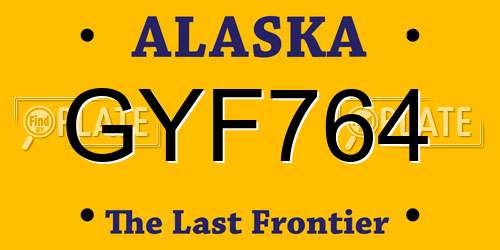 GYF764 Alaska License Plate