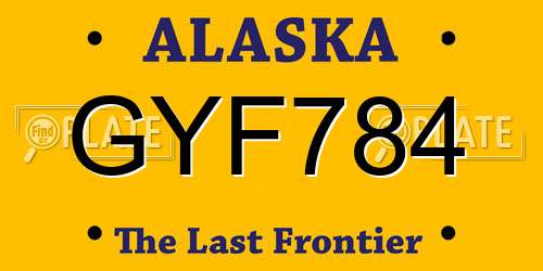 GYF784 Alaska License Plate