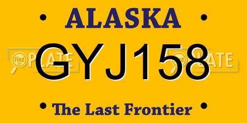 GYJ158 Alaska License Plate