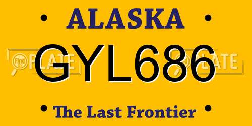 GYL686 Alaska License Plate