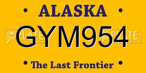 GYM954 Alaska License Plate