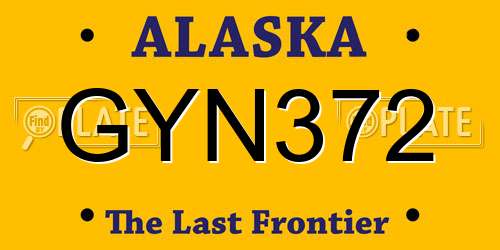 GYN372 Alaska License Plate