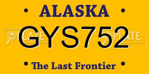 GYS752 Alaska License Plate
