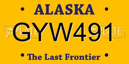 GYW491 Alaska License Plate