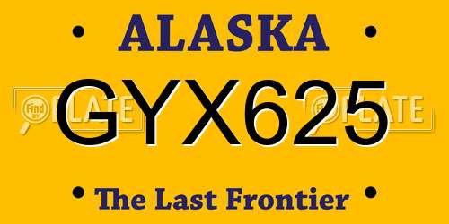 GYX625 Alaska License Plate