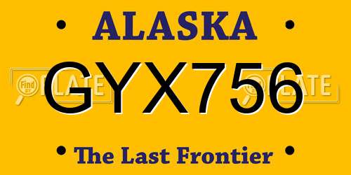 GYX756 Alaska License Plate