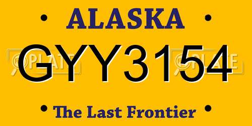 GYY3154 Alaska License Plate