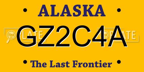 GZ2C4A Alaska License Plate