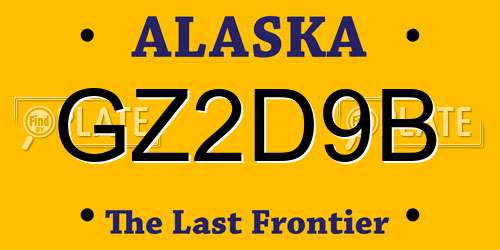 GZ2D9B Alaska License Plate