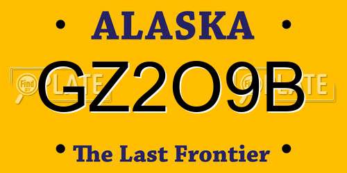 GZ2O9B Alaska License Plate