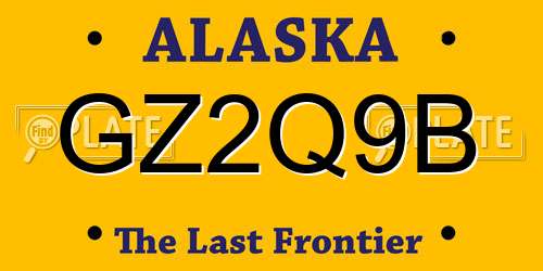GZ2Q9B Alaska License Plate