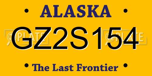 GZ2S154 Alaska License Plate