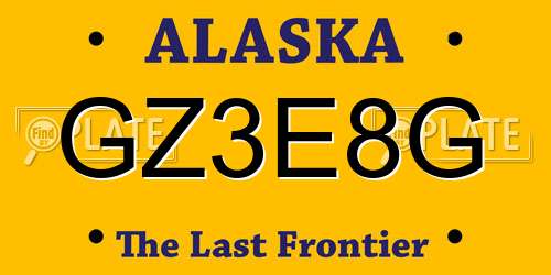 GZ3E8G Alaska License Plate