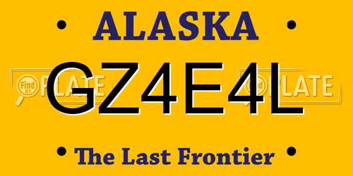 GZ4E4L Alaska License Plate