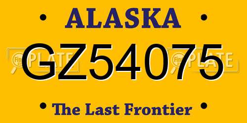 GZ54075 Alaska License Plate