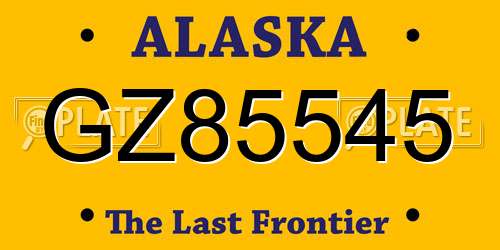 GZ85545 Alaska License Plate