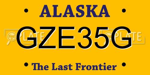 GZE35G Alaska License Plate