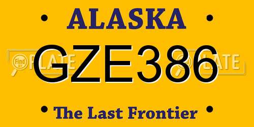 GZE386 Alaska License Plate