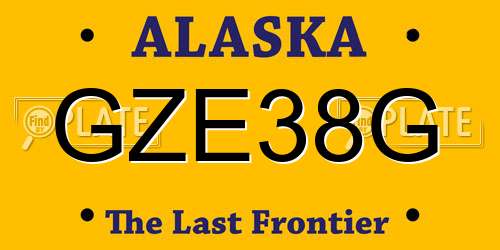 GZE38G Alaska License Plate