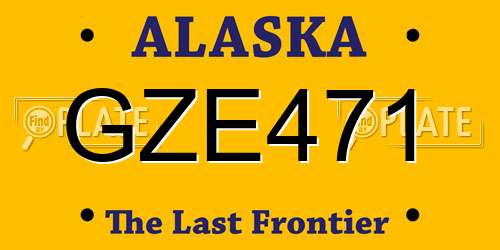 GZE471 Alaska License Plate