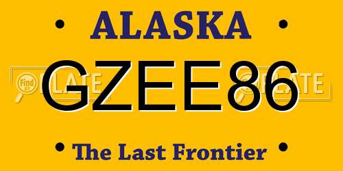 GZEE86 Alaska License Plate