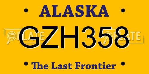 GZH358 Alaska License Plate