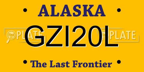 GZI20L Alaska License Plate