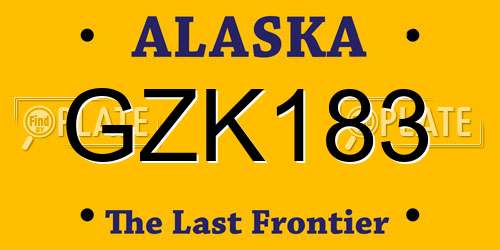 GZK183 Alaska License Plate