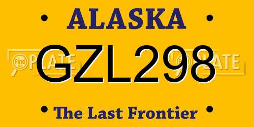 GZL298 Alaska License Plate