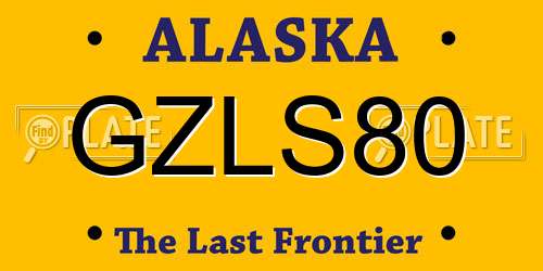 GZLS80 Alaska License Plate