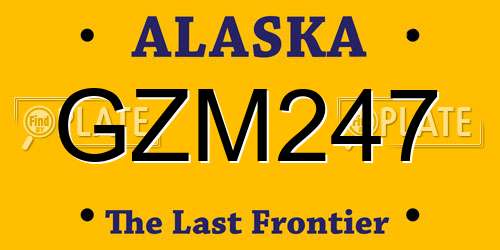 GZM247 Alaska License Plate