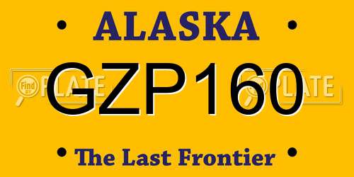 GZP160 Alaska License Plate
