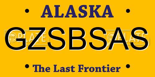 GZSBSAS Alaska License Plate