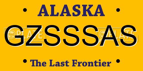 GZSSSAS Alaska License Plate