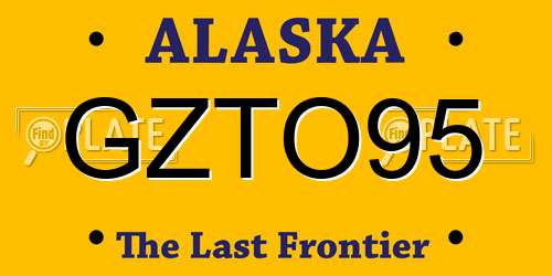 GZTO95 Alaska License Plate