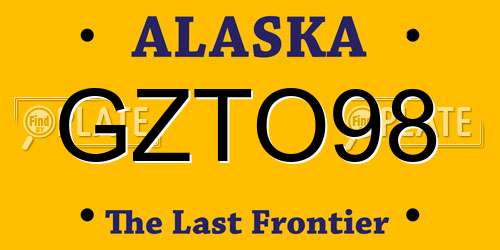 GZTO98 Alaska License Plate