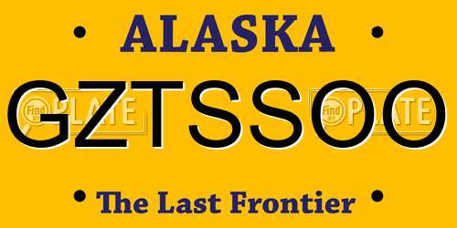 GZTSSOO Alaska License Plate
