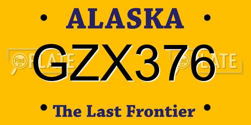GZX376 Alaska License Plate